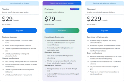 Helium10 group subscription plan price per month